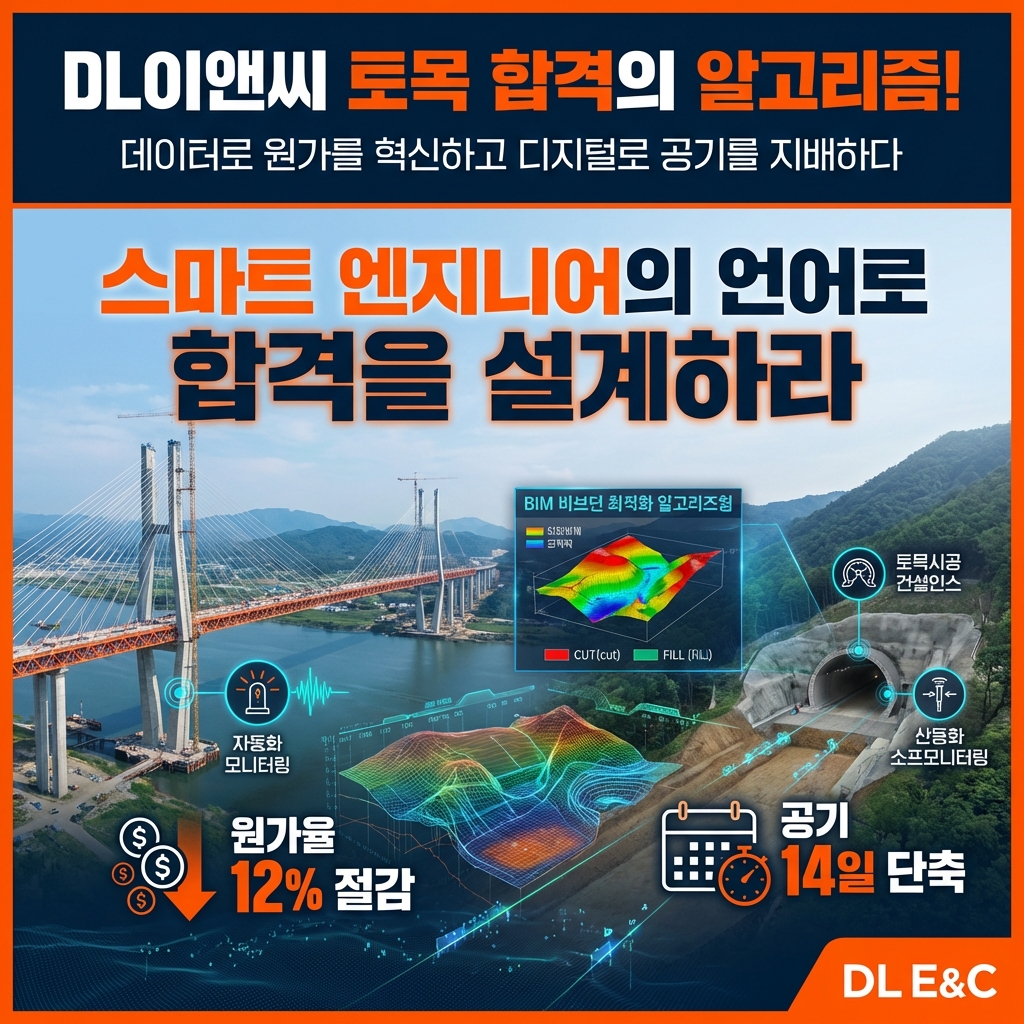 DL이앤씨 토목 합격 자소서 — 해저터널·NATM·TBM·SMR 부지 5건 분석