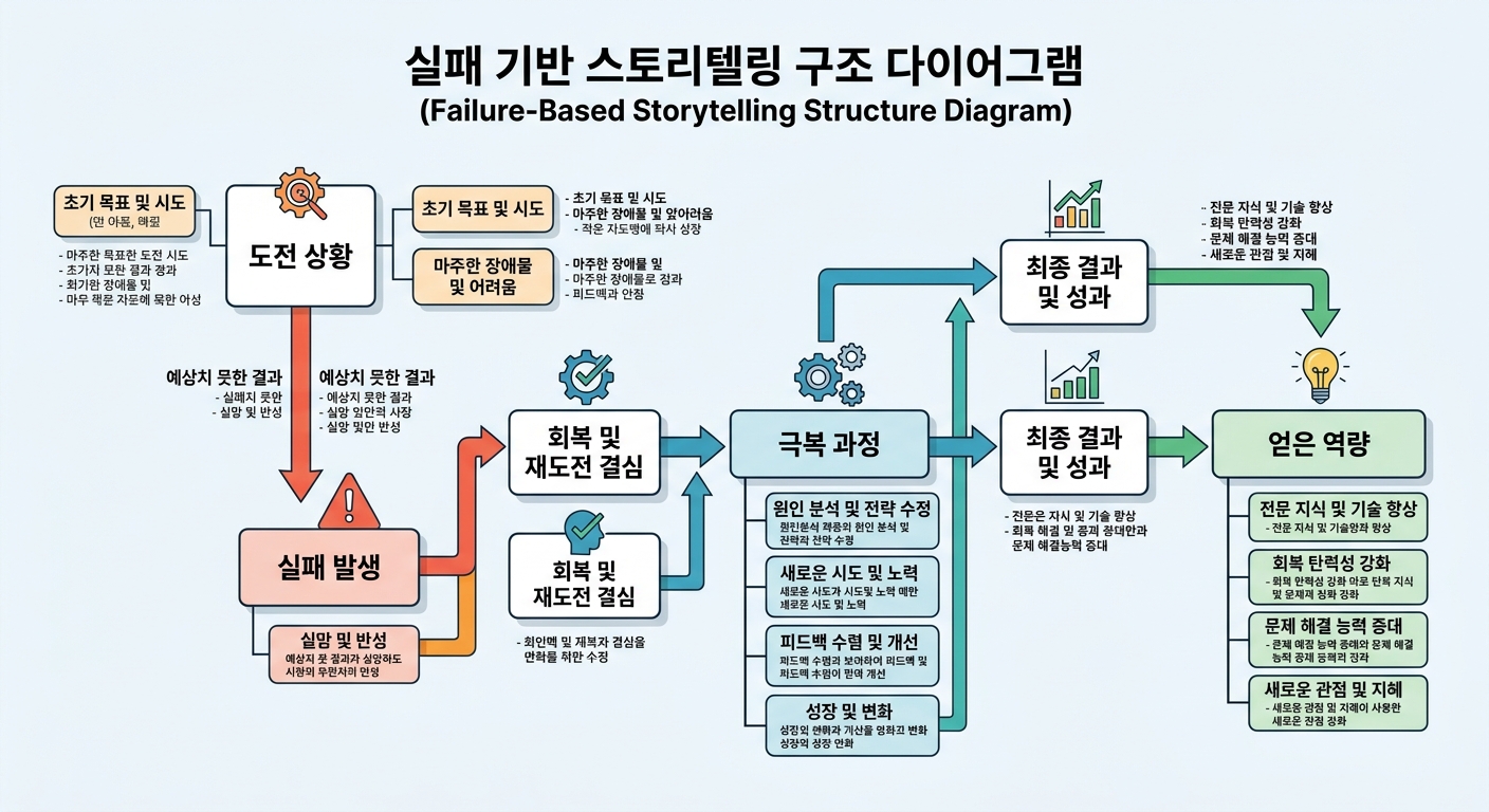 실패를 성공으로 바꾸는 자소서 스토리텔링 전략 분석